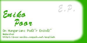 eniko poor business card